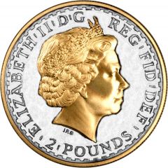 2 Pounds - Elizabeth II 4th portrait, 1 oz Fine Silver
