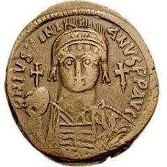 20 Nummi - Justinian I Carthage, S, Bust Facing
