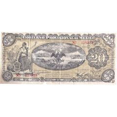20 Pesos Gobierno Provisional de Mexico