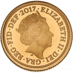 1/4 Sovereign - Elizabeth II 5th portrait, Garter type