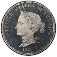 10 Dollars `1874 Eagle` Pattern, aluminium