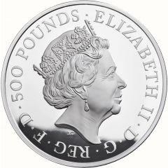 500 Pounds - Elizabeth II Red Dragon of Wales, Silver Proof