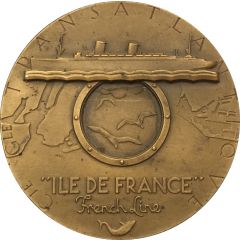 Medal - Compagnie Generale Transatlantique `Ile de France`