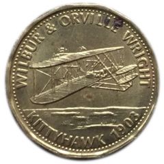 Shell Token - Man in Flight #04 - Wilbur and Orville Wright, Kittyhawk, 1903