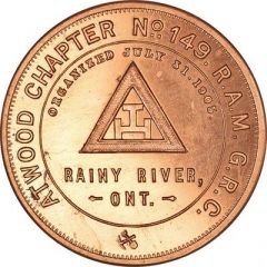 Masonic Penny - Atwood Chapter No. 149 Rainy River, Ontario