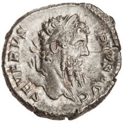 Denarius - Septimius Severus P M TR P XVI COS III P P, Genius