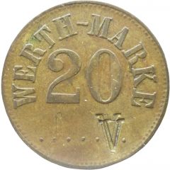 20 Pfennig Werth-Marke, Countermarked `V`