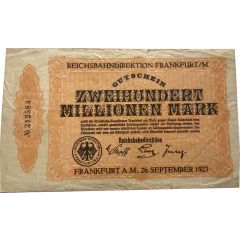 200 000 000 Mark Reichsbahndirektion