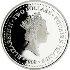2 Dollars - Elizabeth II HMAV Bounty, Gilt