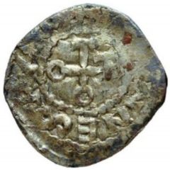 Denier - John XIII and emperor Otto I monogram