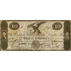 10 Dollars Bank of Columbia