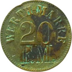 20 Pfennig Werth-Marke, Countermarked 'F.M.'