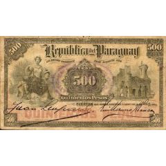 500 Pesos Fuertes Overprint on P#114