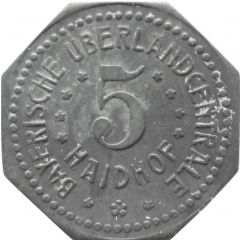5 Pfennig - Haidhof Bayerische Überlandcentrale