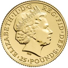 25 Pounds - Elizabeth II Year of the Sheep, 1/4 oz Fine Gold