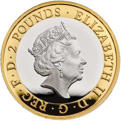2 Pounds - Elizabeth II H.G Wells, Silver Piedfort