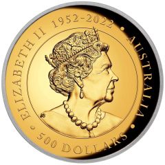500 Dollars In the name of Elizabeth II, 6th Portrait - Australian Wedge-Tailed Eagle - Gold Bullion