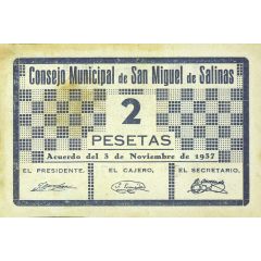 2 Pesetas San Miguel de Salinas