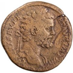 Sestertius - Septimius Severus DIVI M PII F P M TR P III COS II P P S C, Roma and Victory