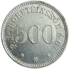 500 Aurar P. J. Thorsteinsson and Co.