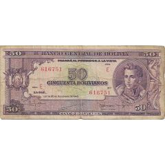 50 Bolivianos 5 Bolivares - Law 20.12.1945