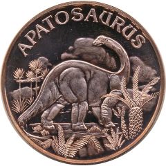 1 oz Copper Apatosaurus
