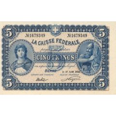 5 Francs - Federal Treasury French text