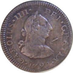 1/2 Real - Carlos IV Numeral IIII, Carlos III portrait