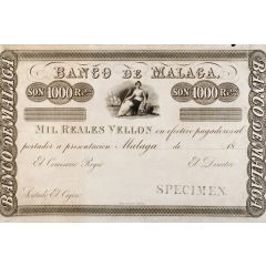 1000 Reales de Vellón Banco de Málaga