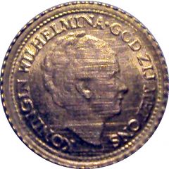 Gold token - 1 Gulden - Wilhelmina - 1890 / 1948