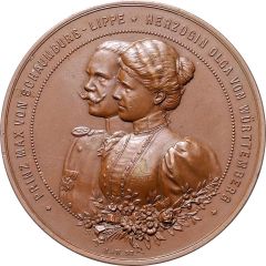 Medal - Marriage of Prince Max and Princess Olga of Württemberg