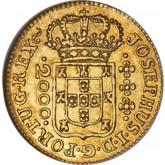 2000 Réis - José I Larger Type, Lisbon Mint