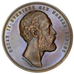 Award medal - for furthering horse breeding - Oscar II 1st portrait, bronze