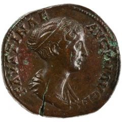 Sestertius - Faustina the Younger PVDICITIA S C, Pudicitia