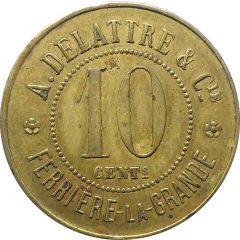 10 centimes - Jeton de cantine A. Delattre - Ferrière-La-Grande