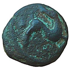 Bronze with horse turning its head