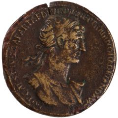 Sestertius - Hadrian PONT MAX TR POT COS FORT RED SC, Fortuna