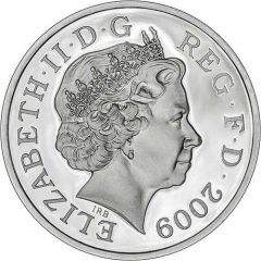 1 Pound - Elizabeth II 4th portrait, Royal Shield, Silver
