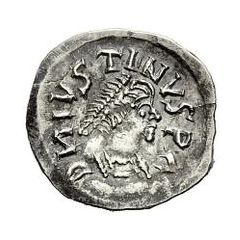1/4 Siliqua In the name of Justin I and Theoderic, Sirmium, regular S with angled bust