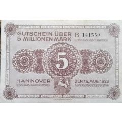 5 000 000 Mark provincial joint issue of Handelskammer, Landwirtschaftskammer and Handwerkskammer Hannover