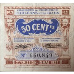 50 Centimes - Chambre de Commerce d`Orléans et de Blois [45] [41]