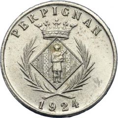 5 Centimes - Chambre Syndicale des Commerçants - Perpignan [66] Nickel-silver