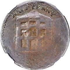1/2 Penny Imitation Nova Scotia - Warehouse / Script Initials