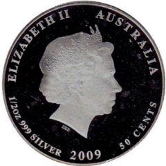 50 Cents - Elizabeth II 4th Portrait - Leafy Sea Dragon