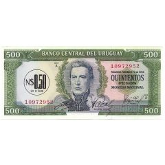 0,50 Nuevos Pesos overprinted on 500 Pesos