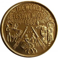 Mardi Gras Token - Krewe of Zeus The World in Festive Mood, Metairie, Louisiana
