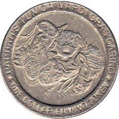 1 Dollar Gaming Token - Harrah`s Tunica Mardi Gras Casino Tunica, Mississippi