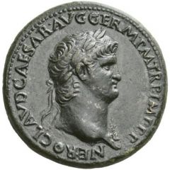Sestertius - Nero CONG I DAT POP S C, Minerva and Liberalitas