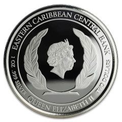 2 Dollars - Elizabeth II Emerald Isle of the Caribbean, Coloured
