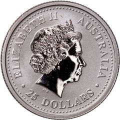 25 Dollars - Elizabeth II 4th Portrait - Koala - Platinum